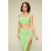 Summer Days Solid Crop Top & Split Thigh Twist Slit Skirt Set