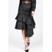 Asymmetrical Ruffle Bottom Satin Skirt