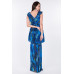 Ruffle Sleeve Tiered Bottom Print Long Dress