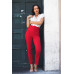 Ankle Tapered Self-fabric Buckle Belt Pants