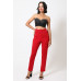 Ankle Tapered Self-fabric Buckle Belt Pants