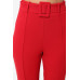 Ankle Tapered Self-fabric Buckle Belt Pants