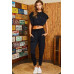 Hoodie Waist Adjustable Contrast Mesh Crop Top