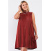 Plus Rust And Nude Illusion High Neck Swing Dress