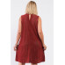 Plus Rust And Nude Illusion High Neck Swing Dress