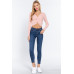V-neck Front Knotted Crop Sweater