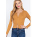 Rib Sweater Top W/front Zipper