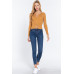 Rib Sweater Top W/front Zipper