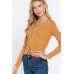 Rib Sweater Top W/front Zipper