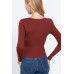Rib Sweater Top W/front Zipper