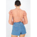 Sheer Crochet Lace Ruffled Top