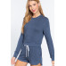 Long Slv Crew Neck Slub Terry Top