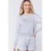 Long Slv Crew Neck Slub Terry Top