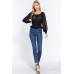 Long Slv Smocked Chiffon Top