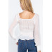Long Slv Smocked Chiffon Top