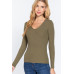 V-neck Viscose Rib Sweater