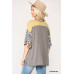 Colorblock Knit And Floral Print Mixed Top With Dolman Sleeve