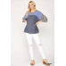 Colorblock Knit And Floral Print Mixed Top With Dolman Sleeve