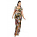 Plus Knitted Color Painting 2 Piece Pants Set
