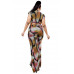 Plus Knitted Color Painting 2 Piece Pants Set