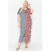 Front Slit Dolman Leopard Print Maxi Dress
