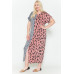 Front Slit Dolman Leopard Print Maxi Dress
