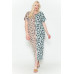 Front Slit Dolman Leopard Print Maxi Dress