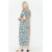 Front Slit Dolman Leopard Print Maxi Dress