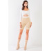Oatmeal Beige Knit High Waist Stretchy Warm Fuzzy Biker Shorts