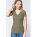 Short Sleeve V-neck Rib Top
