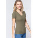 Short Sleeve V-neck Rib Top