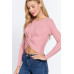 Crew Neck Knotted Crop Sweater