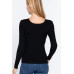 Long Slv V-neck Knotted Sweater