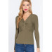 Long Slv V-neck Knotted Sweater