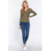 Long Slv V-neck Knotted Sweater