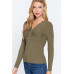 Long Slv V-neck Knotted Sweater