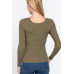 Long Slv V-neck Knotted Sweater