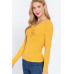 Long Slv V-neck Knotted Sweater