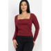 Shirred Square Neck Top