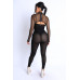 Mesh Crop Jumpsuit Set