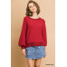 Puff Sleeve Boat Neck Sweater