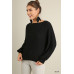 Puff Sleeve Boat Neck Sweater