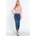 Ruffle Slv Floral Print Chiffon Top