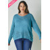 Plus Solid Round Neck Sweatrer