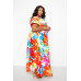 Flower Maxi Skirt&top Set