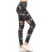 Long Yoga Style Banded Lined Floral Printed Knit Legging With High Waist