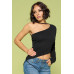 Solid Color One Shoulder Off Top