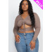 Plus Size Drawstring Ruched Cutout Crop Top