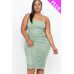 Plus Size Double Ruched Front And Ruched Back Detail Mini Dress