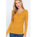 Long Slv V-neck Placket Thermal Top